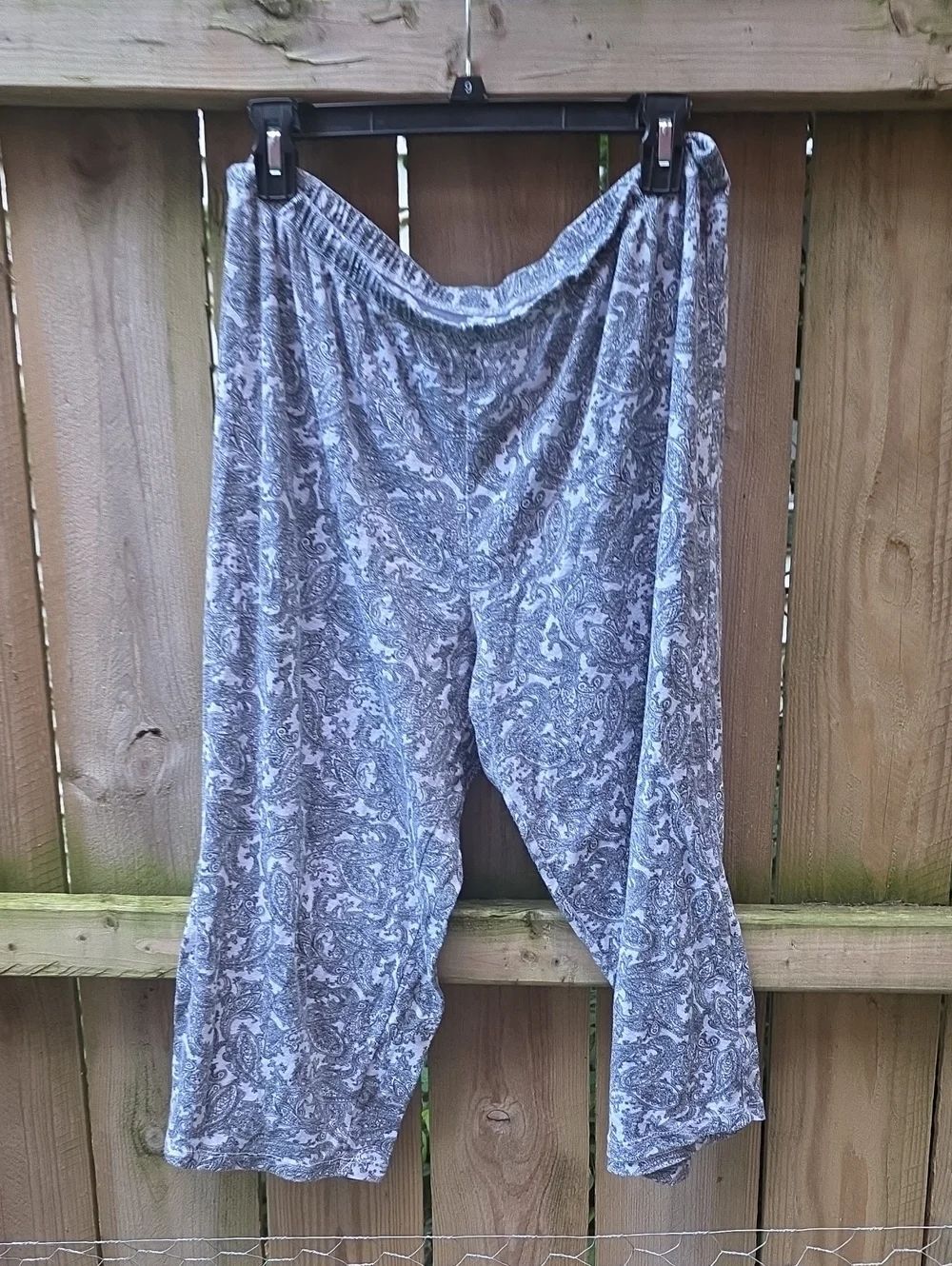 Secret Treasures Grey Paisley Wide-Leg Lounge Pants